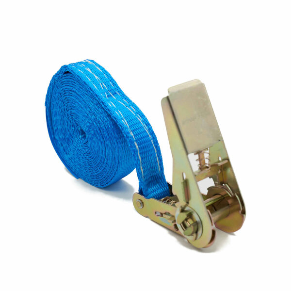 HEBELA Zurrgurt mit Druckratsche HE-7110, 1-teilig 800 daN zulässige Zugkraft, 25 mm Gurtbreite, blau,5 m