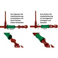 HEBELA Zurrkette HE-7710-8, Güteklasse 8, verzinkt, 1-teilig, gemäß EN 12195-3, mit Losdrehsicherung,63 kN (10 mm),4 m